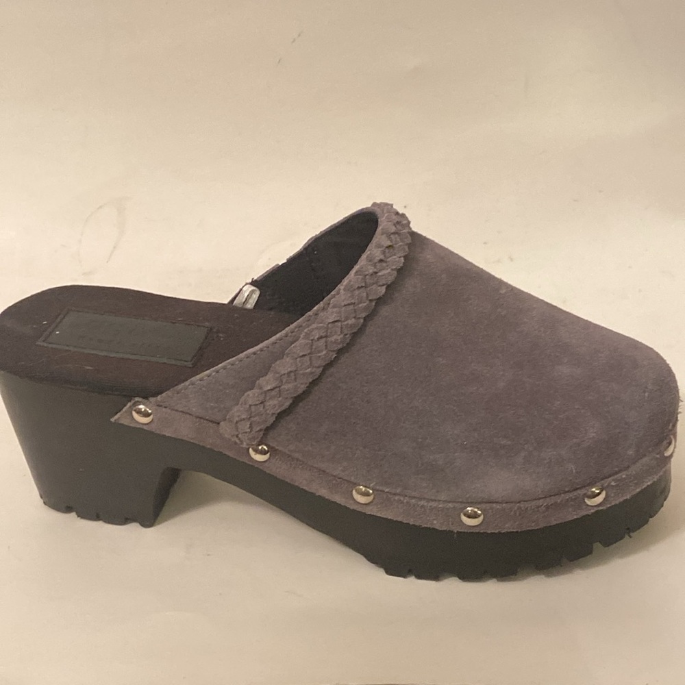 Rag & Co Inca Fine Suede Leather Clogs Block  Heel 38/7